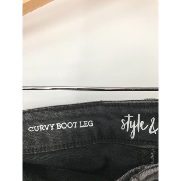 Style & Co Jeans‎ Women's Jeans Curvy Boot Leg Size 4 Mid Rise Gray - Picture 10 of 12